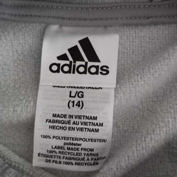 Hooded Sweater Adidas gray color Size LG 14 $22 - Picture 4 of 14